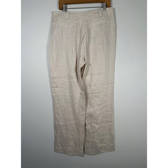 Antonelle Linen Wide Leg Pants Trouser Size FR 44/ US 34 Beige Tan - Picture 4 of 7